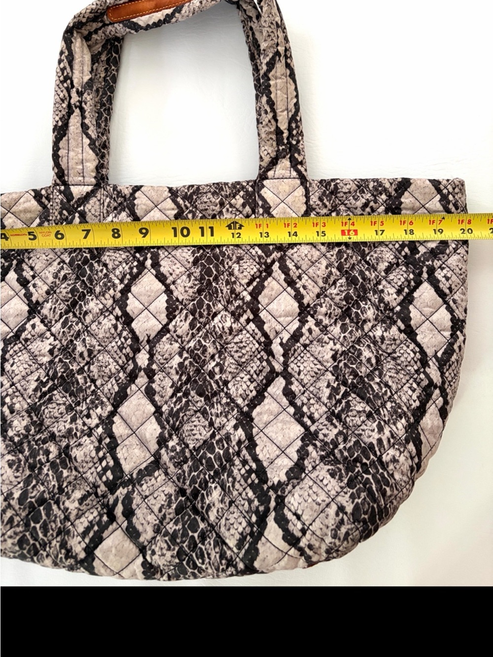 MZ Wallace Metro Tote Animal Print Black Brown Shoulder Bag - Picture 15 of 16